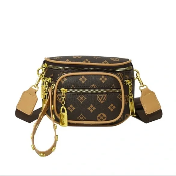 Fashion Designer Inspired Brown Crossbody Shoulder Bag - Picture 4 of 12